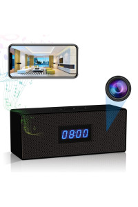 gooSpy Hidden camera Bluetooth Speaker Spy camera clock WiFi Security cam Wireless Nanny camera HD 1080P - Night Vision - Motion Detection Alarm Record