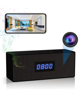 gooSpy Hidden camera Bluetooth Speaker Spy camera clock WiFi Security cam Wireless Nanny camera HD 1080P - Night Vision - Motion Detection Alarm Record