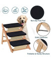 Wood Pet Stairs, 2 in 1 Foldable 3