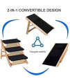 Wood Pet Stairs, 2 in 1 Foldable 3