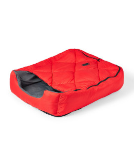 OmniCore Designs Pet Sleeping Bag (LG/Red) with Zippered Cover for Travel, Camping, Backpacking, Hiking | Good for Small and Large Pets | Use as Pet Beds, Pet Mats or Pet Blanket