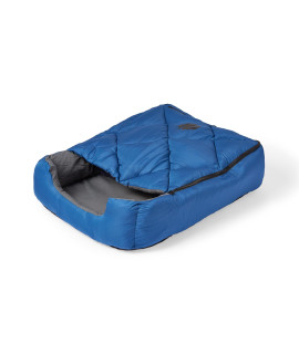 OmniCore Designs Pet Sleeping Bag (SM/Blue) with Zippered Cover for Travel, Camping, Backpacking, Hiking | Good for Small and Large Pets | Use as Pet Beds, Pet Mats or Pet Blanket