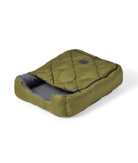 OmniCore Designs Pet Sleeping Bag (SM/Green) with Zippered Cover for Travel, Camping, Backpacking, Hiking | Good for Small and Large Pets | Use as Pet Beds, Pet Mats or Pet Blanket