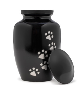 Eternal Harmony Cremation Urn for Animal Ashes | Funeral Urn Carefully Handcrafted with Elegant Finishes to Honor and Remember Your Pet | Dogs and Cats Urn with Beautiful Velvet Bag (Black, Large)