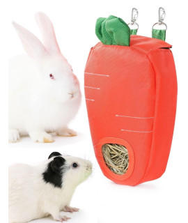 Janyoo Hay Feeder For Guinea Pigs Rabbit Food Dispensers Bag Rack Storage Manage Hanging Feeding Large Capacity 026Lb
