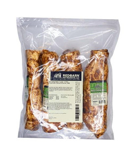 Redbarn All-Natural Beef Cheek Rolls for Dogs | These Grain-Free Cow Cheeks are Naturally Rich in Collagen | Available in Chicken & Carrot Glaze or Uncoated. (Chicken & Carrot, Large (Pack of 4))