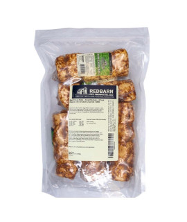 Redbarn All-Natural Beef Cheek Rolls for Dogs | Grain-Free Cow Cheeks are Naturally Rich in Collagen | Available in Chicken & Carrot Glaze or Uncoated. (Chicken & Carrot, Small/Medium (Pack of 5))