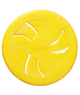 HONgEZEY Indestructible Dog Flying Discs, Interactive Dog Flyer Toys, Soft Lightweight Dog catch and Fetch Toys for Medium Large Dogs, Floats in Water Safe on Teeth, 9 inch(Large, Yellow)