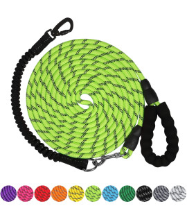 Dog Leash - 5FT 10FT 15FT 20FT 30FT 50FT 100FT Heavy Duty Leash with Swivel Lockable Hook and ,Reflective Threads Bungee Dog Leash for Walking,Hunting,Camping Yard for Small Medium Large Dog