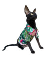 Kotomoda Hairless Cat's Hawaiian T-Shirt for Sphynx and Naked Cat (Medium)