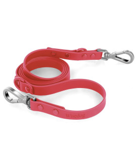 Waterproof Dog Leash: Standard Dog leashes with 2 Hooks for Walking, Adjustable Lengths for Traffic control Safety, Durable and Odor Proof, for Medium Large Dogs (L34 in A 6 ft,coral Red)