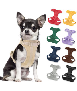 No Pull Lightweight Dog Harness: Adjustable Durable Breathable Mesh Pet Vest Harness with Soft & Comfortable Cushion, for Small Medium Large Dogs (XS, Sand Color)