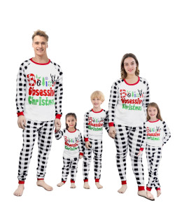 Kissage Matching Family christmas Pjs Set cotton christmas Pajamas Holiday Sleepwear For Women Men(women,6171-XS)