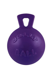 Tug-n-Toss Heavy Duty Dog Toy Ball with Handle, 8 Inches/Large, Purple