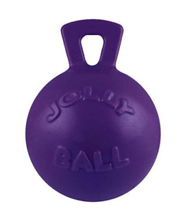 Tug-n-Toss Heavy Duty Dog Toy Ball with Handle, 8 Inches/Large, Purple