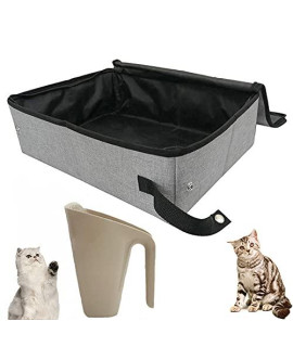 Petlex Travel Cat Litter Box with Lid, Portable Litter Pan for Cats, Collapsible Waterproof Cat Litter Carrier for Travel, Lightweight & Easy to Clean