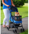 Pet Gear No-Zip Happy Trails Pet Stroller for Cats/Dogs, Zipperless Entry, Easy Fold with Removable Liner, Safety Tether, Storage Basket + Cup Holder, 3 Colors