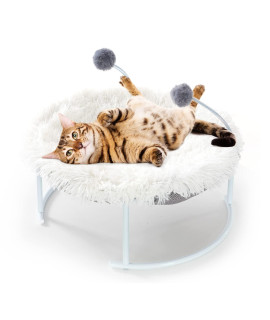 Kenyone Cat Bed Pet Hammock Bed, Free-Standing Floor Cat Hammock with Stand Cat Sleeping Cat Bed for Indoor Cats, Detachable Breathable Easy Assembly Dog Bed Pet Hanging Bed Indoors Outdoors