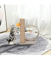 13 inches Tall Cat Scratching Post Sisal Rope Scratcher Posts with Linen Circular Ring and Interactive Ball Toys Vertical Scratcher for Indoor Cats Kitten Scratch Protector Furniture