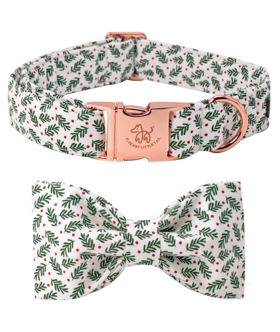 Elegant Little Tail Dog Collar With Bow, Soft And Comfy Bowtie Christmas Dog Collar, Adjustable Pet Gift Puppy Collars For X-Small Dogs And Cats