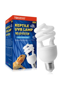 TEKIZOO UVA UVB Light Bulb compact Florescent Terrarium Lamp for Desert Reptiles and Amphibians (13W 100)