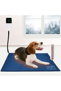 Pet Heating Pad,Dog Cat Heating Pad with Timer Temperature Adjustable,Indoor Electric Heated Pet Mat with Chew Resistant,Auto Power Off and Waterproof Pet Heated Warming Pad with 5-Level Timer.