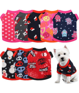 8 Pieces Dog Sweaters Winter Chihuahua Clothes Outfits Dog Warm Shirt Winter Puppy Clothes For Winter Colorful Thickening Dog Pajamas For Pets Pup Dog Cat, Small
