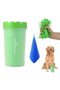 Pet Partisan Dog Paw cleaner, Paw cleaner for Dogs with Quick-Drying Towel, Dog Paw Washer, Dog Feet cleanrWasher for MediumLargeXLarge Dogs(Medium, green)