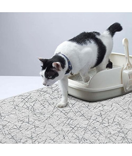 SUSSEXHOME Pets Ultra-Thin Cat and Dog Litter Mat for Litter Box - Washable Soft Natural Cotton Cat and Dog Litter Trapping Mat - Paws-Kind Slip Resistant Litter Catching Mat