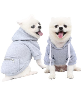 Puppy Clothes For Small Dogs Boy, Extra Small Dog Hoodie With Pocket Cold Weather Dog Sweaters For Small Dogs Fleece Small Dog Winter Coat