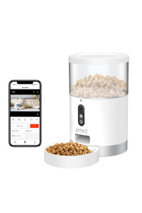 Living Enrichment Automatic Cat Feeders, Smart Timed Automatic Dog Feeder, HD Camera Voice and Video Recording, Cat Food Dispenser Portion or APP Control, 4L Capacity for Cats Dogs