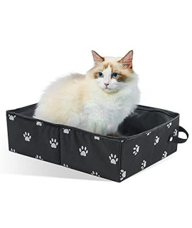 Portable Cat Litter Box Tortoiseshell, Collapsible Kitties Litter Pan for Outdoor, Traveling with Small pet - Easy to Storage, Lightweight, Sturdy