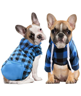 Otunrues Dog Hoodie Dog Clothes With Pocket Soft Warm Plaid Dog Sweater Cold Weather Clothes Sweatshirts Dog Hoodies For Small Medium Large Dogs Cats