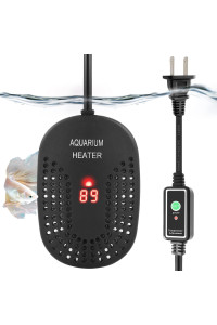 HITOP 100W Mini Adjustable Aquarium Heater: Digital Fish Tank Heater with Protective cover and controller for 5-30gallon