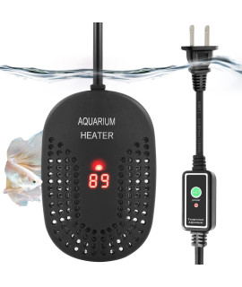 HITOP 100W Mini Adjustable Aquarium Heater: Digital Fish Tank Heater with Protective cover and controller for 5-30gallon