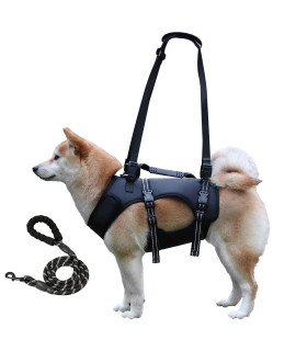 Dog Lift Harness, Full Body Support & Recovery Sling, Pet Rehabilitation Lifts Vest Adjustable Breathable Straps for Old, Disabled, Joint Injuries, Arthritis, Paralysis Dogs Walk (Black, M)