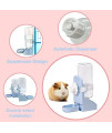 Mcgogo Guinea Pig No Drip Water Bottle and Food Bowl Rabbit Hay Feeder ?Hanging Automatic Rabbit Water Bowl and Food Bowl Guinea Pig Feeder for Small Animal Cage