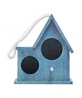 Qtbh Flight Cage Outdoor Wooden Bird House Nest Warm Breeding Box Garden Home Decoration (Brown) Bird Cage (Color : Blue Size : M)