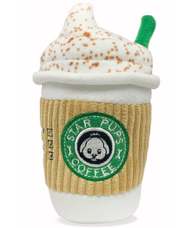 Star Pups Coffee Dog Toy Pup'kin Spice Latte - Fall Dog Toy Funny Dog Toys - Plush Squeaky Holiday Dog Toys for Medium, Small and Large - Cute Dog Gifts for Dog Birthday - Cool Stuffed Parody Dog Toys
