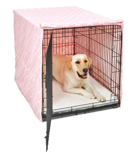 New World Dog Crate Cover Featuring Teflon Fabric Protector, Dog Crate Cover Fits New World & Midwest 42-Inch Dog Crates, Pink Designer Pattern