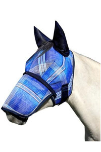 Kensington Signature Fly Mask w/Removable Nose, Soft Mesh Ears & Forelock Opening Size: XL-Lrg.Horse Color: 181 - Kentucky Blue