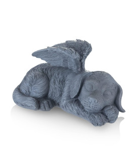NEWDREAM:The Dog Angel Memorial Statue,Dog Angle Memorial Placed in Indoor Angel Decorations, Pet Tombstone Dogs Figurines, Pet Grave Markers Dog in Angel Wing Figurine.(Big Dog Grey)