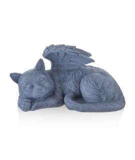 NEWDREAM:The Cat Angel Memorial Statue,Cat Angle Memorial Placed in Indoor Angel Decorations, Pet Tombstone Cat Figurines, Pet Grave Markers Cat in Angel Wing Figurine(Big Greey)