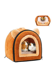 Pet Soft guinea Pig Bed Rabbit Bed cozy guinea Pig Hideout House Bunny Hideout for Rabbits Hamster Bunny Rats chinchilla cave Bed Small Animal Bed (Brown)