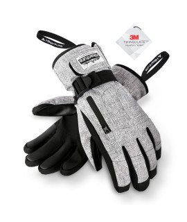 Hikenture Ski Gloves Snow Gloves For Menwomen, 3M Thinsulate Waterproof Snowboard Gloves, Insulated Touchscreen Snowmobile Gloves For Cold Weather, Windproof Warm Skiing Gloves With Pocket
