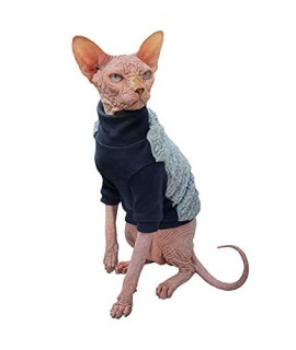 Kotomoda Hairless Cat's Cotton Stretch Sweater Winter Sweater Sport Chic for Sphynx Cat (Large)