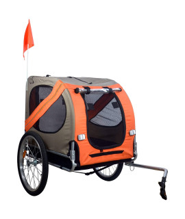 H&B Luxuries Pet Bike Trailer Load 68 Pounds, Suitable for Big and Small Dogs, Folding Storage, Detachable, Easy to Install, Breathable Protective Net Pet Cart
