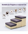 Folding Pet Stairs,3 Steps Foldable Dogs Stair for High beds Pet Storage Stepper Pet Steps for Older Dogs, Cats, Puppies, Injured Dogs, Small Dogs (Gray), W0016BO-AFF0002