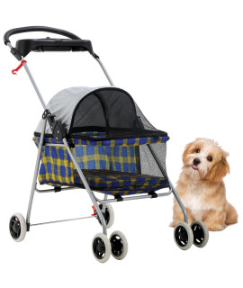 Dog Stroller cat Stroller 4 Wheels Pet Stroller for Medium Small Dogs and cats,Waterproof Portable Travel carrier cart Lightweight Puppy Stroller with Mesh Window and cup Holder