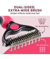 Pat Your Pet Deshedding Brush - Double-Sided Undercoat Rake for Dogs & Cats - Shedding Comb and Dematting Tool for Grooming, Extra Wide